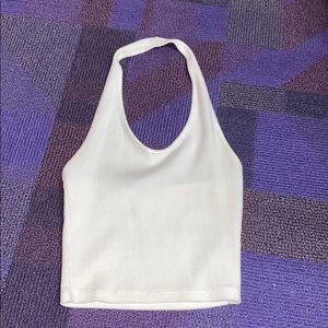 White Halter Crop Top